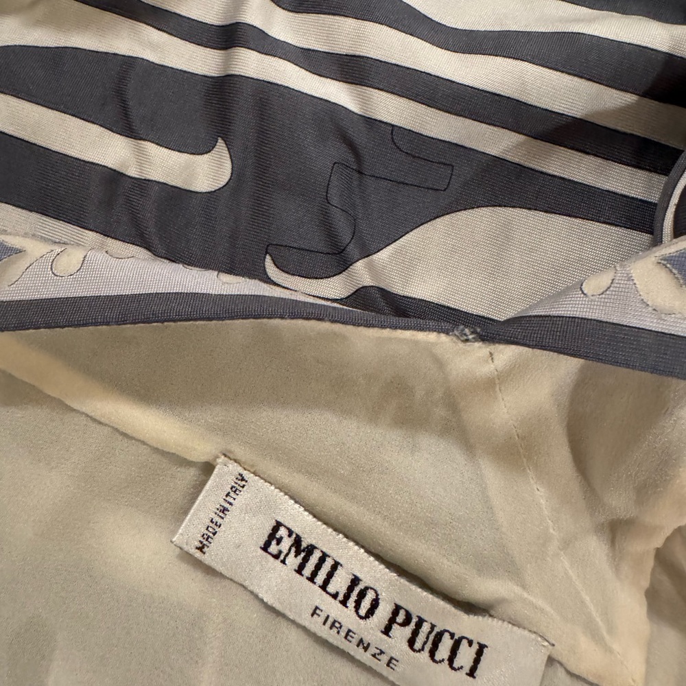 Pucci silk dress blue/grey skinny straps